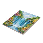 Aquarell-Wasserfall Fliese (Seite)