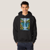 Aquarell-Wasserfall Hoodie (Vorne ganz)