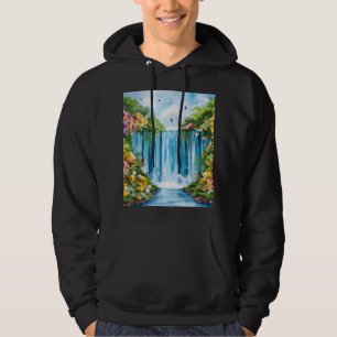Aquarell-Wasserfall Hoodie