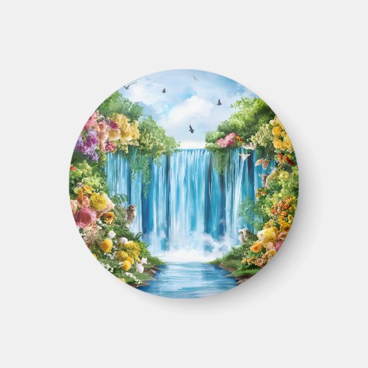 Aquarell-Wasserfall Magnet (Vorne)