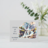Aquarell-Wasserfall "Spring Up Oh Well" Postkarte (Stehend Vorderseite)