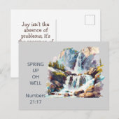 Aquarell-Wasserfall "Spring Up Oh Well" Postkarte (Vorne/Hinten)