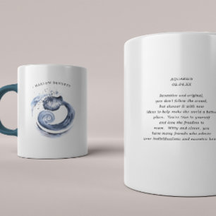 Aquarell Wassermann Astrologie Sternzeichen   Mono Kaffeetasse