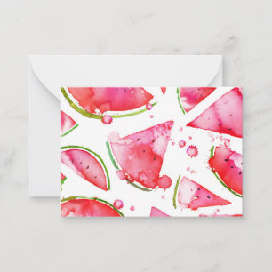 Aquarell Wassermelone 1 Mitteilungskarte