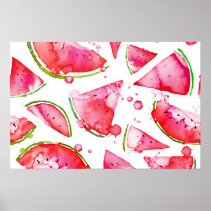 Aquarell Wassermelone 1 Poster