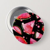 Aquarell-Wassermelone 2 Button (Vorne & Hinten)
