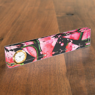 Aquarell-Wassermelone 2 Namensplakette