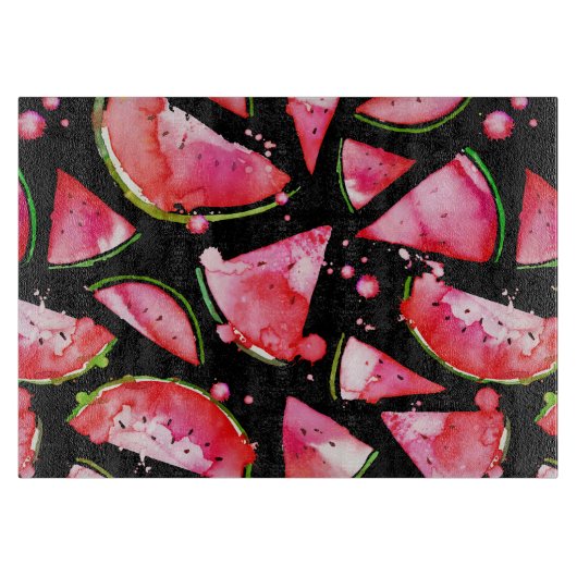 Aquarell-Wassermelone 2 Schneidebrett (Vorderseite)