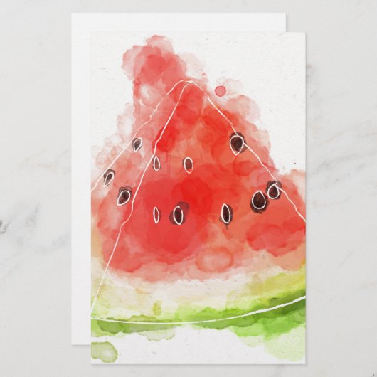 Aquarell-Wassermelone Briefpapier (Vorne/Hinten)