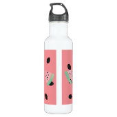 Aquarell-Wassermelone-Monogramm Edelstahlflasche (Rückseite)