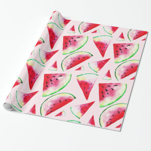 Aquarell-Wassermelone-Scheibe-Muster Geschenkpapier