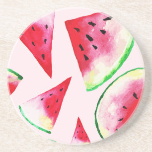 Aquarell-Wassermelone-Scheibe-Muster Getränkeuntersetzer