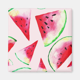 Aquarell-Wassermelone-Scheibe-Muster Magnet