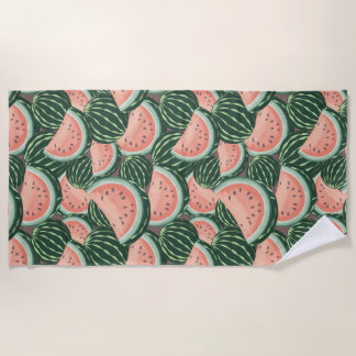 Aquarell-Wassermelone Strandtuch