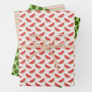 Aquarell-Wassermelonen-Muster Geschenkpapier Set