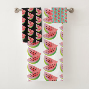 Aquarell-Wassermelonen-Paar Sommer-Teal-Muster Badhandtuch Set