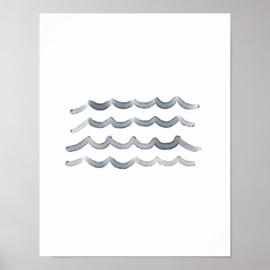 Aquarell Waves Beach Kinderzimmer Dekoration (Vorne)