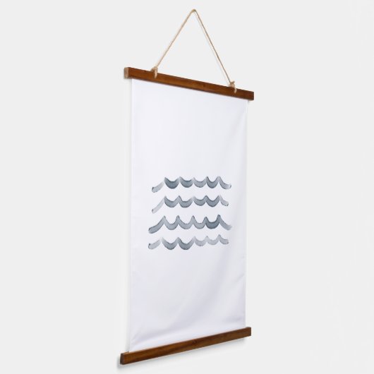 Aquarell Waves Beach Kinderzimmer Dekoration Wandteppich Mit Holzrahmen (Gewinkelt)