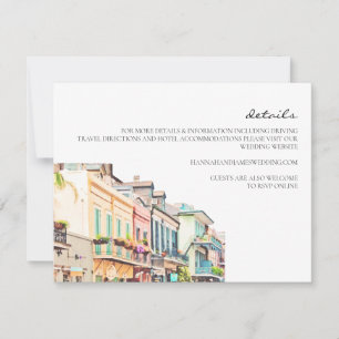 Aquarell-Wedding-Details-Karte aus New Orleans Einladung