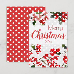 Aquarell-Weihnachten mit Blumen Karte