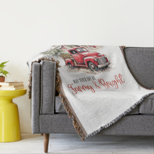 Aquarell-Weihnachten Vintage-LKW und Scheune Decke