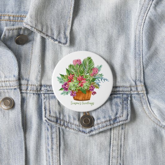 Aquarell-Weihnachts-Botanik-Sträußchen Button (Beispiel)