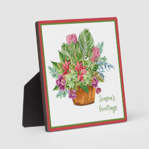 Aquarell-Weihnachts-Botanik-Sträußchen  Fotoplatte