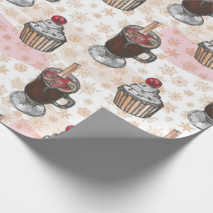 Aquarell-Weihnachts-Cupcake handgezeichnet Geschenkpapier