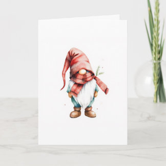 Aquarell-Weihnachts-Gnom Karte