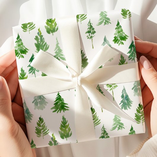 Aquarell-Weihnachts-Kiefer Geschenkpapier