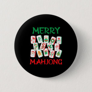 Aquarell-Weihnachts-Mahjong-Kacheln Chinesisches M Button