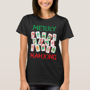 Aquarell-Weihnachts-Mahjong-Kacheln Chinesisches M T-Shirt