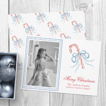 Aquarell-Weihnachts-Schleife-Zuckerstangen-Foto