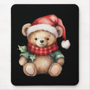 Aquarell-Weihnachts-Teddybär Mousepad