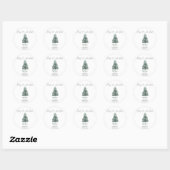Aquarell-Weihnachtsbaum-Baby-Party Runder Aufkleber (Blatt)