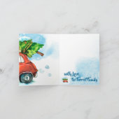 Aquarell Weihnachtsbaum frisch geschnitten, rotes  Feiertagskarte (Innenseite)