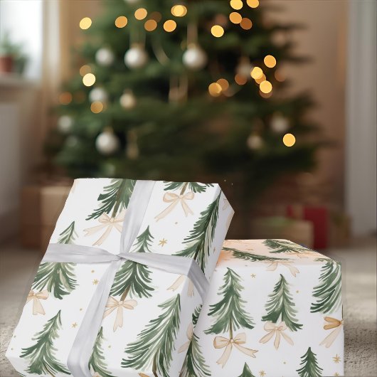 Aquarell-Weihnachtsbaum-Geschenkpapier Geschenkpapier