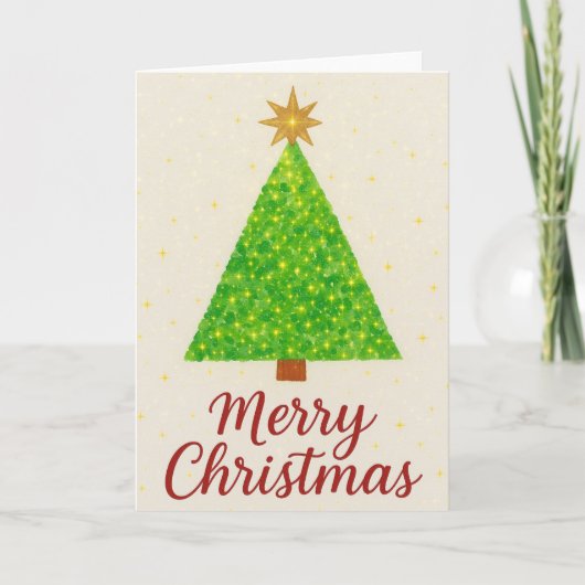 Aquarell-Weihnachtsbaum Karte (Vorderseite)