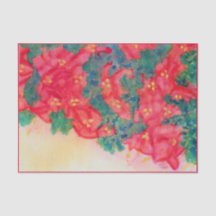 Aquarell-Weihnachtsbaum mit Poinsettias