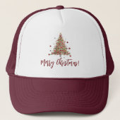 Aquarell-Weihnachtsbaum mit Punkten Truckerkappe (Vorderseite)