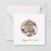 Aquarell-Weihnachtsbaum Mitteilungskarte (Vorderseite)