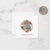 Aquarell-Weihnachtsbaum Mitteilungskarte (Vorderseite/Rückseite Beispiel)