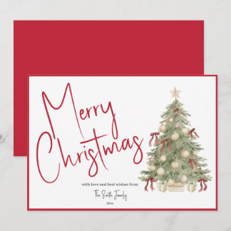 Aquarell-Weihnachtsbaum Nicht-Foto-Feiertagskarte Einladung