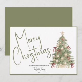 Aquarell-Weihnachtsbaum Nicht-Foto-Feiertagskarte Einladung