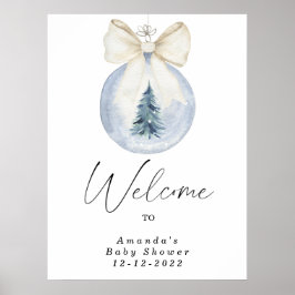 Aquarell-Weihnachtsbaumdekoration Babydusche Poster