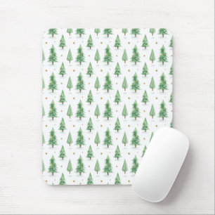 Aquarell-Weihnachtsbäume Nahtloses Muster Mousepad