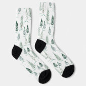 Aquarell-Weihnachtsbäume. Winterwald. Socken (Rechts)