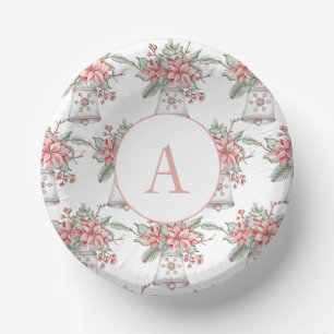 Aquarell-Weihnachtsblumenarrangement  Pappteller