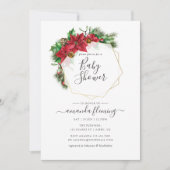 Aquarell Weihnachtsdusche Geometric Baby Einladung (Vorderseite)