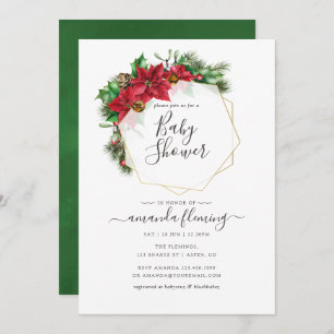 Aquarell Weihnachtsdusche Geometric Baby Einladung